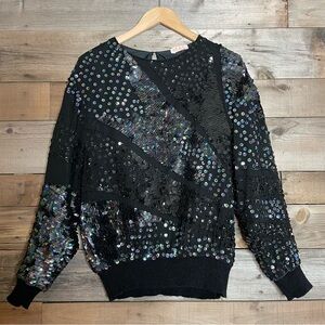 Vintage Plum Blossom sequin top